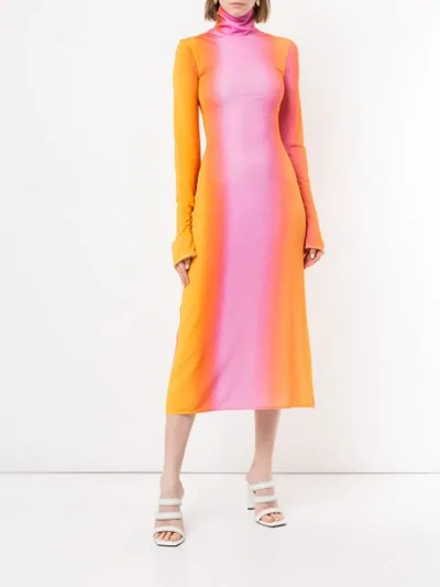 Shop Ellery Bach Tie-dye Dress In Orange