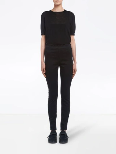 Shop Prada Side-zip Skinny Trousers In Black