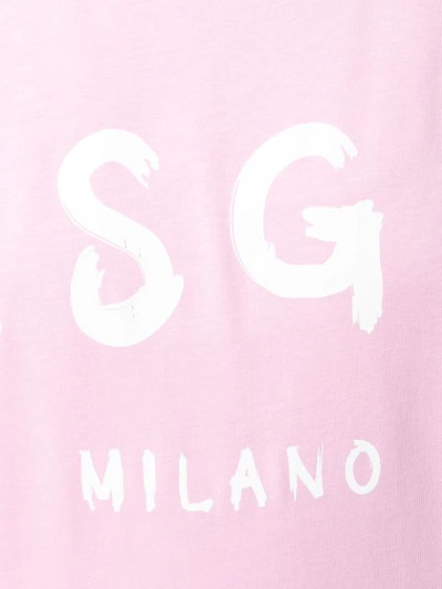 Shop Msgm Logo Print T-shirt In Pink