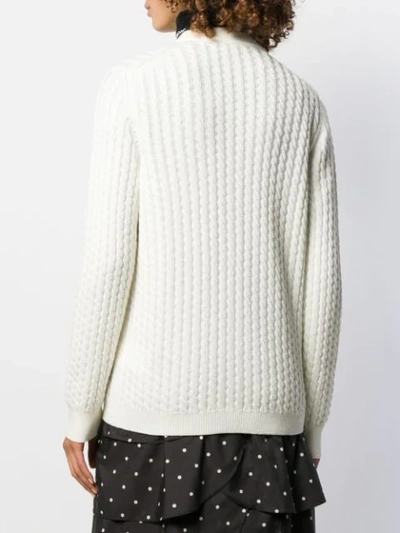 Shop Alessandra Rich Pearl Button Cardigan In Neutrals