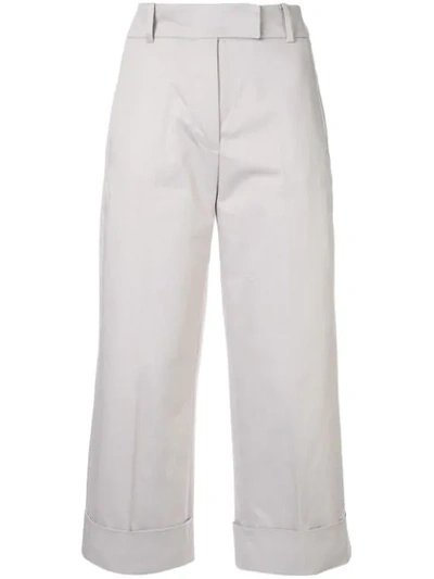 Shop Silvia Tcherassi Beatrice Cropped Trousers In Grey