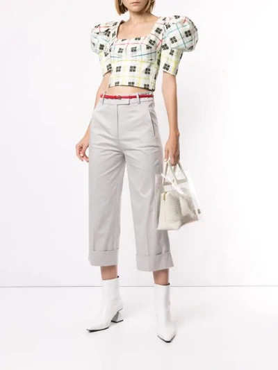 Shop Silvia Tcherassi Beatrice Cropped Trousers In Grey