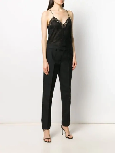 Shop Philosophy Di Lorenzo Serafini Lace Trim Tailored Jumpsuit In Black