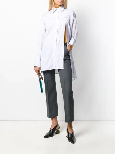 Shop Rokh Tailored Cropped Trousers In Grey