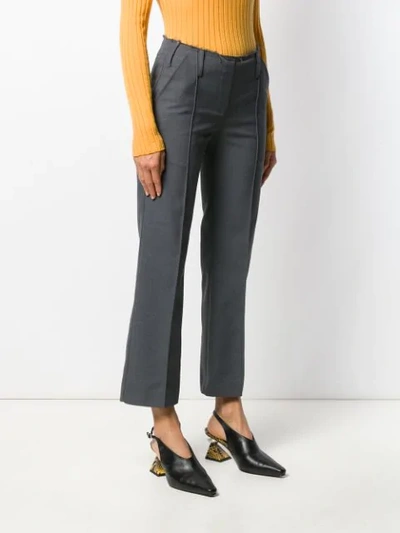 Shop Rokh Tailored Cropped Trousers In Grey