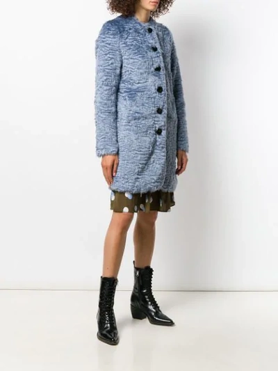 Shop Steffen Schraut Faux-fur Coat In Blue