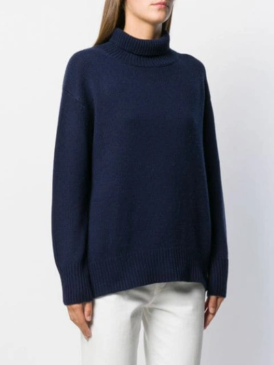 Shop Allude Roll Neck Jumper In Blue