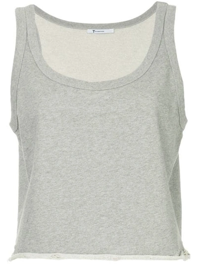 Shop Alexander Wang Cropped Fitted Tank Top In Grey