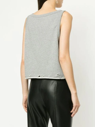 Shop Alexander Wang Cropped Fitted Tank Top In Grey