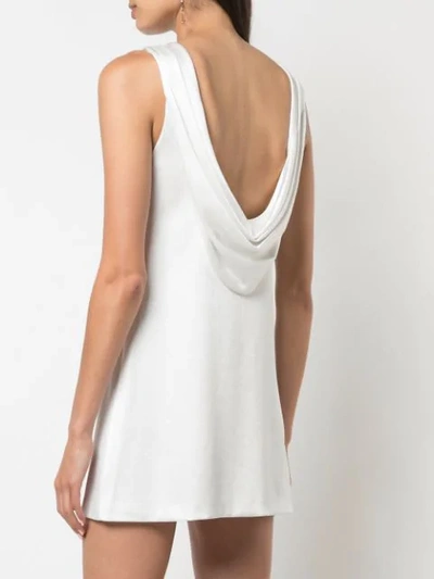 Shop Alice And Olivia Draped-back Mini Dress In White