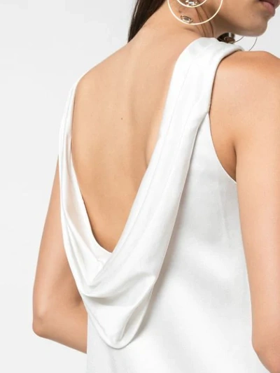 Shop Alice And Olivia Draped-back Mini Dress In White