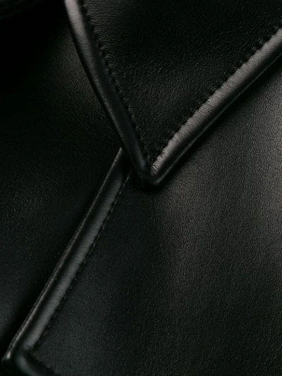 Shop Maison Margiela Belted Faux Leather Jacket In Black