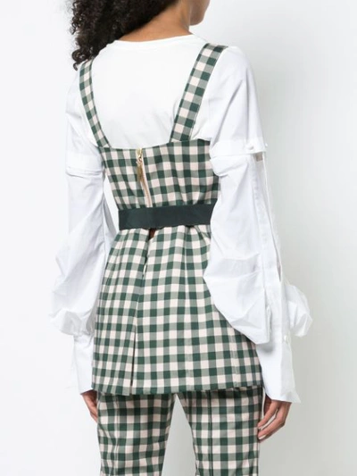 Shop Silvia Tcherassi Gingham Dress - Neutrals