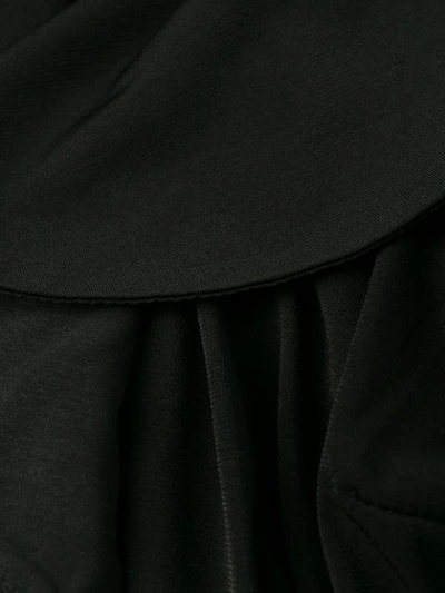 Shop Liu •jo V-neck Frilled Midi Dress In Black
