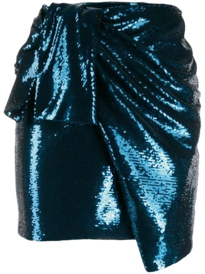 Shop Amen Sequin-embellished Mini Skirt In Blue