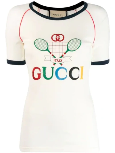 Shop Gucci Tennis T-shirt In White
