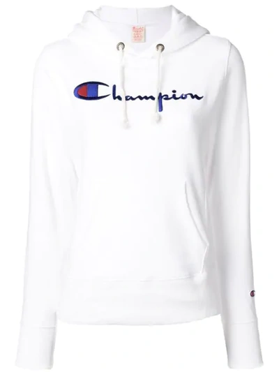 Shop Champion Logo Hoodie - White