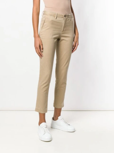 Shop Polo Ralph Lauren Cropped Skinny Chinos In Neutrals