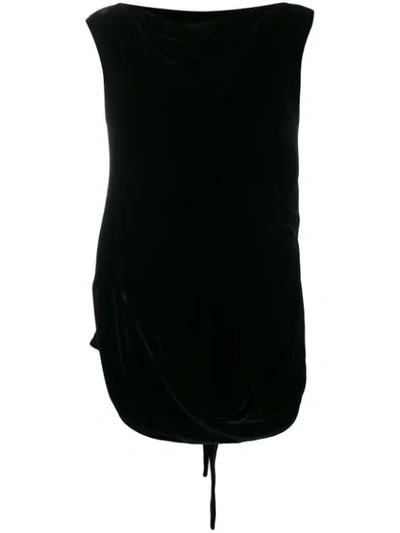 RICK OWENS SLASH NECK BLOUSE - 黑色