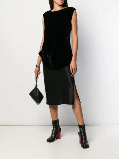 Shop Rick Owens Slash Neck Blouse In Black