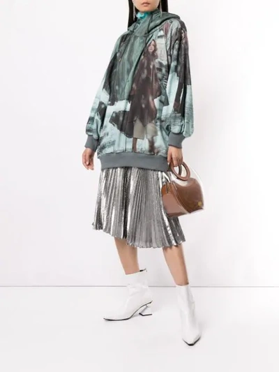 Shop Undercover Oversized Printed Hoodie In Green