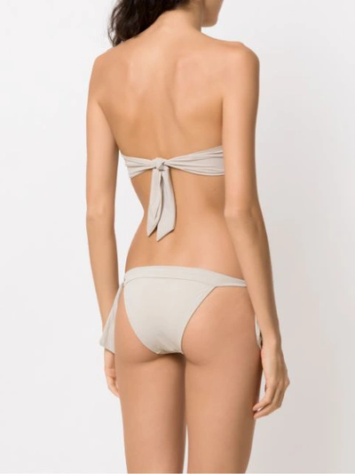 Shop Amir Slama Ruffled Bandeau Bikini Set - Grey