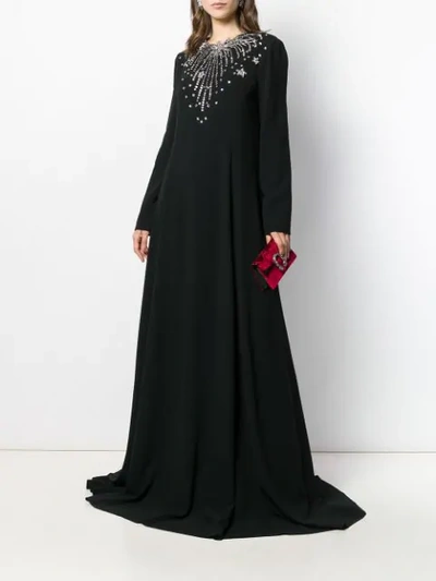 Shop Gucci Constellation Evening Gown In Black