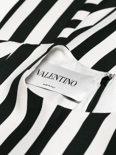 Shop Valentino Striped Printed Flared Dress In White