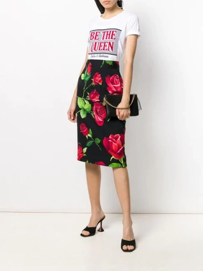 Shop Dolce & Gabbana High Waisted Skirt In Black