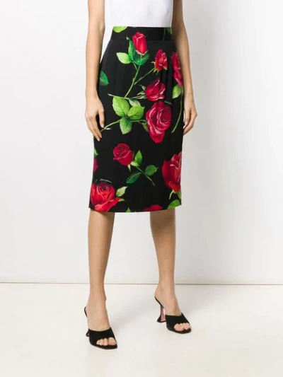 Shop Dolce & Gabbana High Waisted Skirt In Black