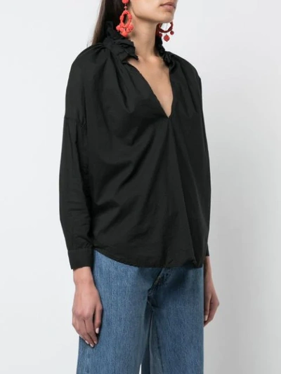 Shop A Shirt Thing Ruffle Neck Shirt In Black