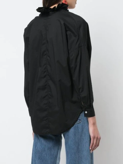 Shop A Shirt Thing Ruffle Neck Shirt In Black