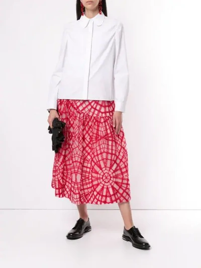 Shop Simone Rocha Geometric Stitched Skirt In Red