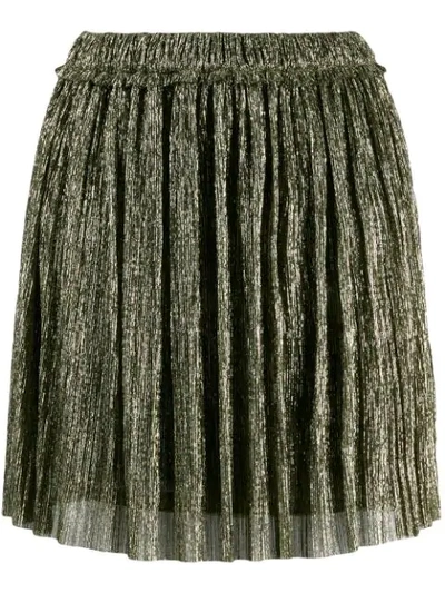 Shop Isabel Marant Étoile Micro Pleated Mini Skirt In Gold