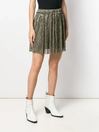 ISABEL MARANT ÉTOILE 细百褶迷你半身裙 - 金色