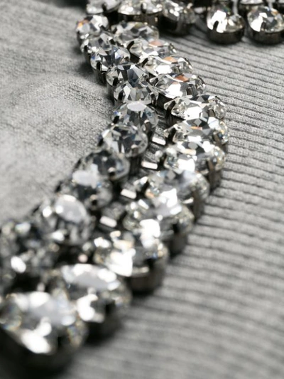 Shop N°21 Crystal Embellished V In Grey