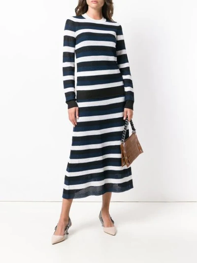 Shop Sonia Rykiel Striped Sweater In Blue