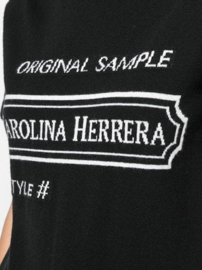 Shop Carolina Herrera Intarsia Logo T-shirt In Black