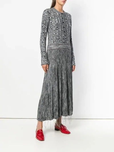 Shop Marni Long Flared Sweater Dress - Grey