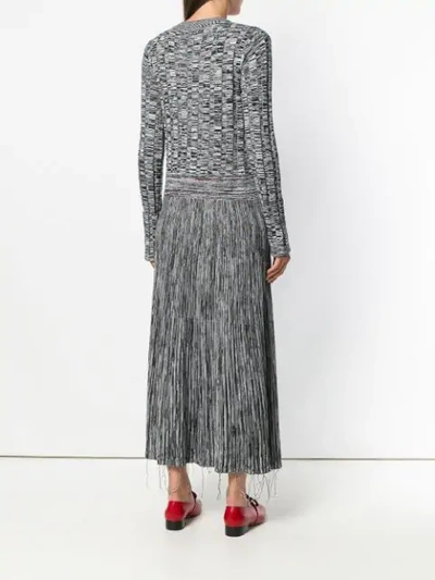 Shop Marni Long Flared Sweater Dress - Grey