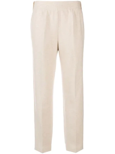 Shop Agnona Contrast Werst Pull-on Trousers - Neutrals