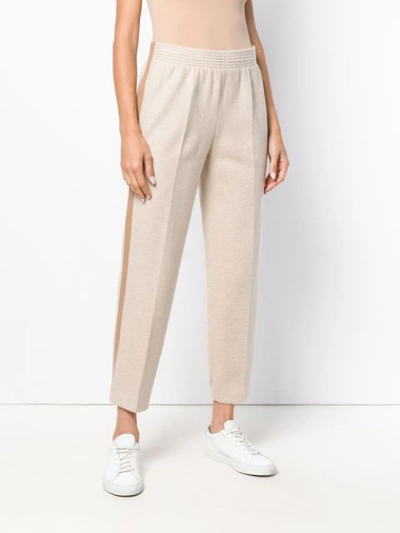 Shop Agnona Contrast Werst Pull-on Trousers - Neutrals