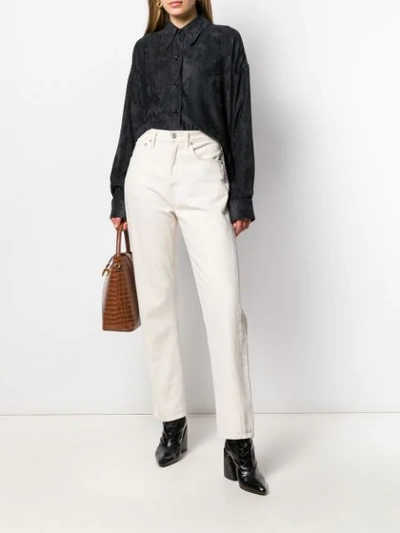 Shop Isabel Marant Cropped Corduroy Button-up Shirt In Black