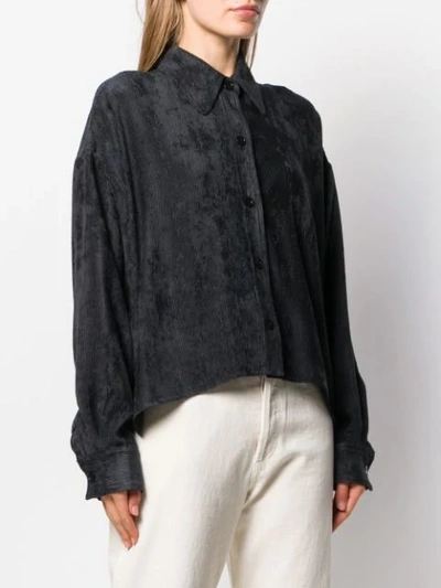 Shop Isabel Marant Cropped Corduroy Button-up Shirt In Black
