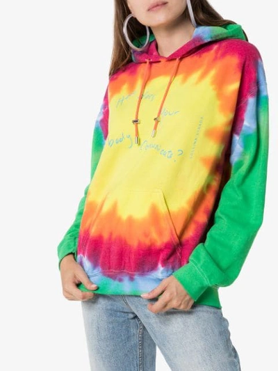 Shop Collina Strada Tie-dye Printed Hoodie In Yellow ,pink