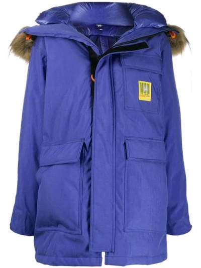 Shop Brumal Hooded Down Coat In Blue