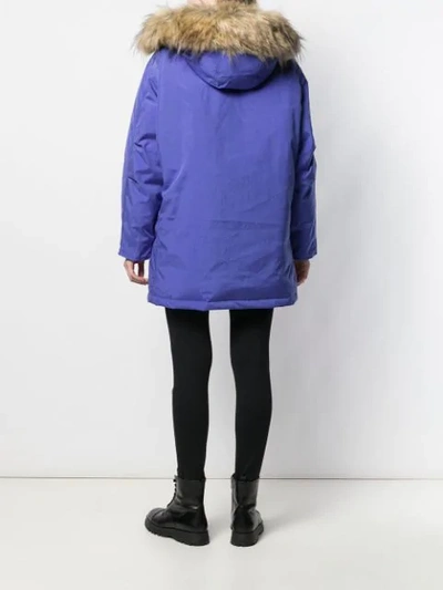 Shop Brumal Hooded Down Coat In Blue