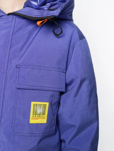 Shop Brumal Hooded Down Coat In Blue