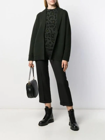 Iris Von Arnim Notched Lapels Cardigan In Green
