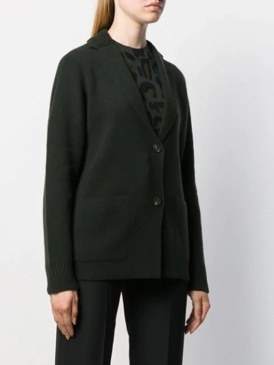 Iris Von Arnim Notched Lapels Cardigan In Green